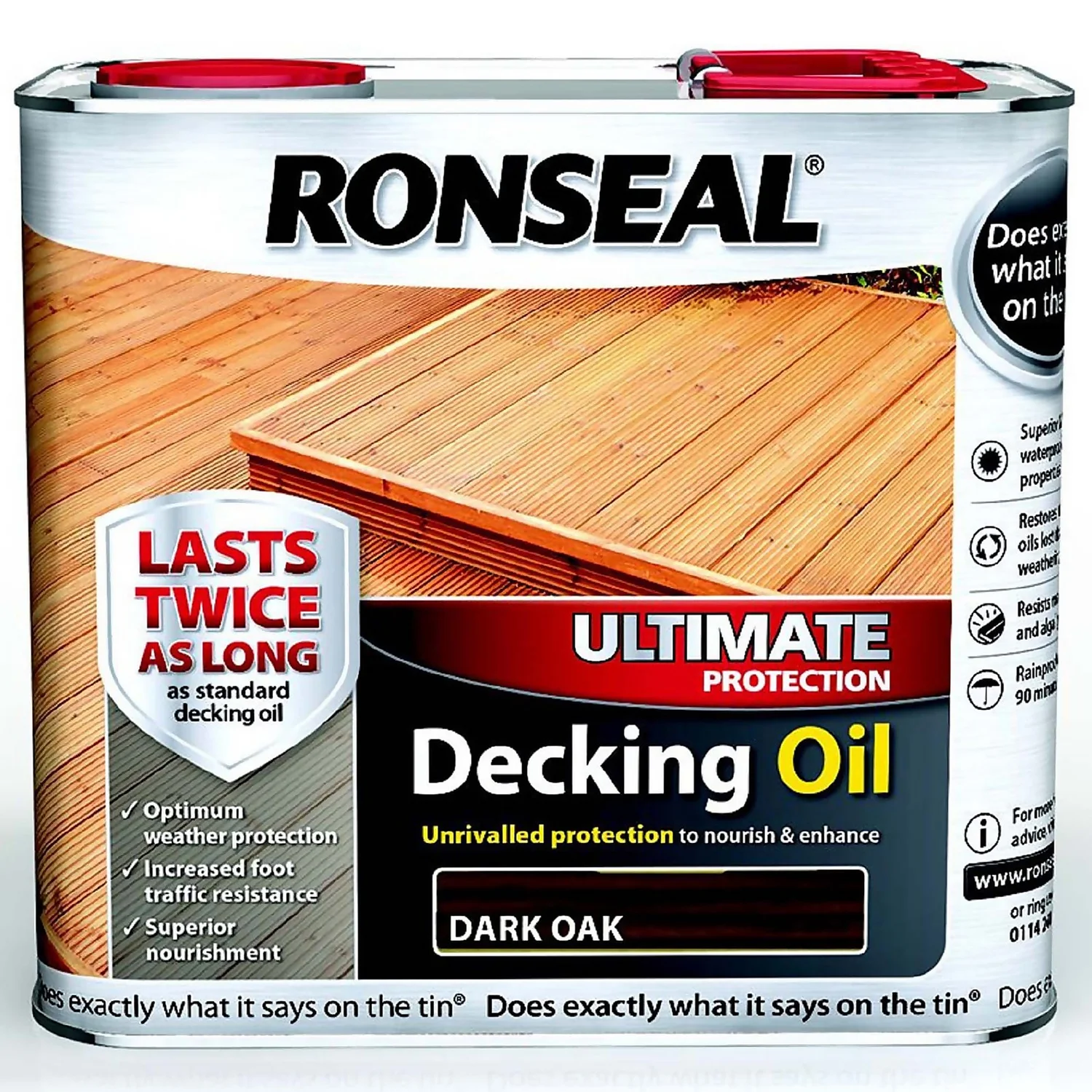 Ronseal Ultimate Protection Decking Oil Dark Oak - 2.5L Ronseal Ultimate Protection Decking Oil Dark Oak - 2.5L -Sandtex Shop 12804224 5044866125589495