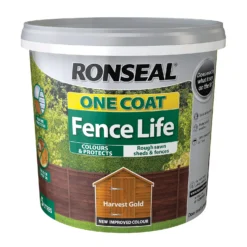 Ronseal One Coat Fence Life Paint Harvest Gold - 5L -Sandtex Shop 12804244 9214942087451370