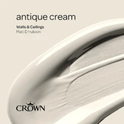 Crown Walls & Ceilings Matt Emulsion Paint Antique Cream - 5L -Sandtex Shop 12804368 1254969532437908