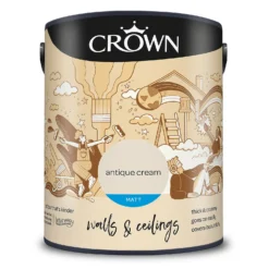 Crown Walls & Ceilings Matt Emulsion Paint Antique Cream - 5L -Sandtex Shop 12804368 2094969532585661