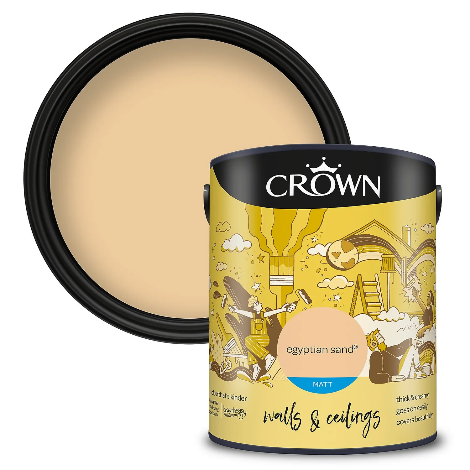 Crown Walls & Ceilings Matt Emulsion Paint Egyptian Sand - 5L Crown Walls & Ceilings Matt Emulsion Paint Egyptian Sand - 5L -Sandtex Shop 12807742 1004969531369509