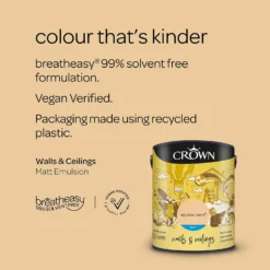 Crown Walls & Ceilings Matt Emulsion Paint Egyptian Sand - 5L 4 Crown Walls & Ceilings Matt Emulsion Paint Egyptian Sand - 5L -Sandtex Shop 12807742 2034969531626732