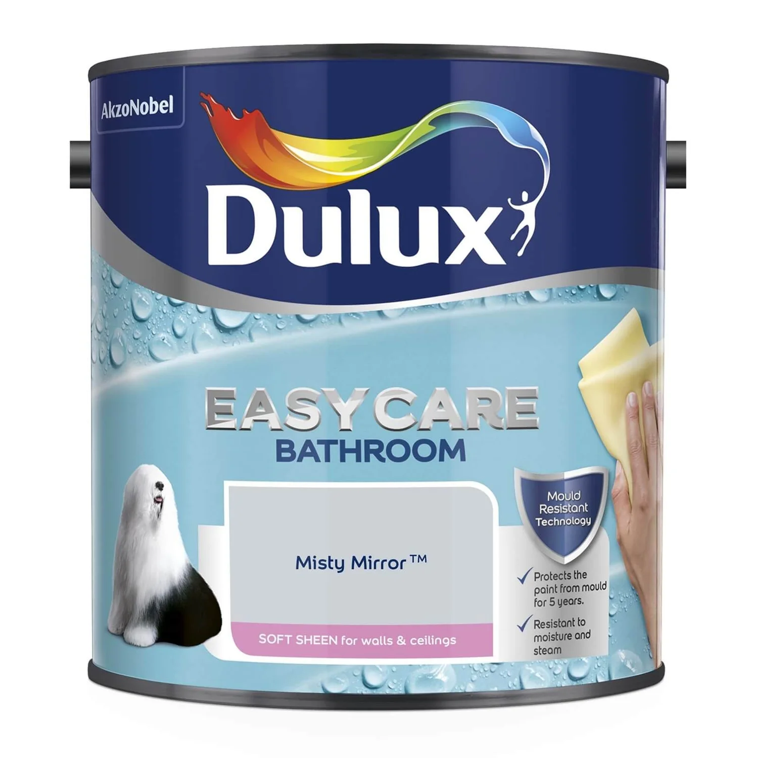 Dulux Easycare Bathroom Misty Mirror - Soft Sheen Emulsion Paint - 2.5L Dulux Easycare Bathroom Misty Mirror - Soft Sheen Emulsion Paint - 2.5L -Sandtex Shop 12808181 8064833203637069