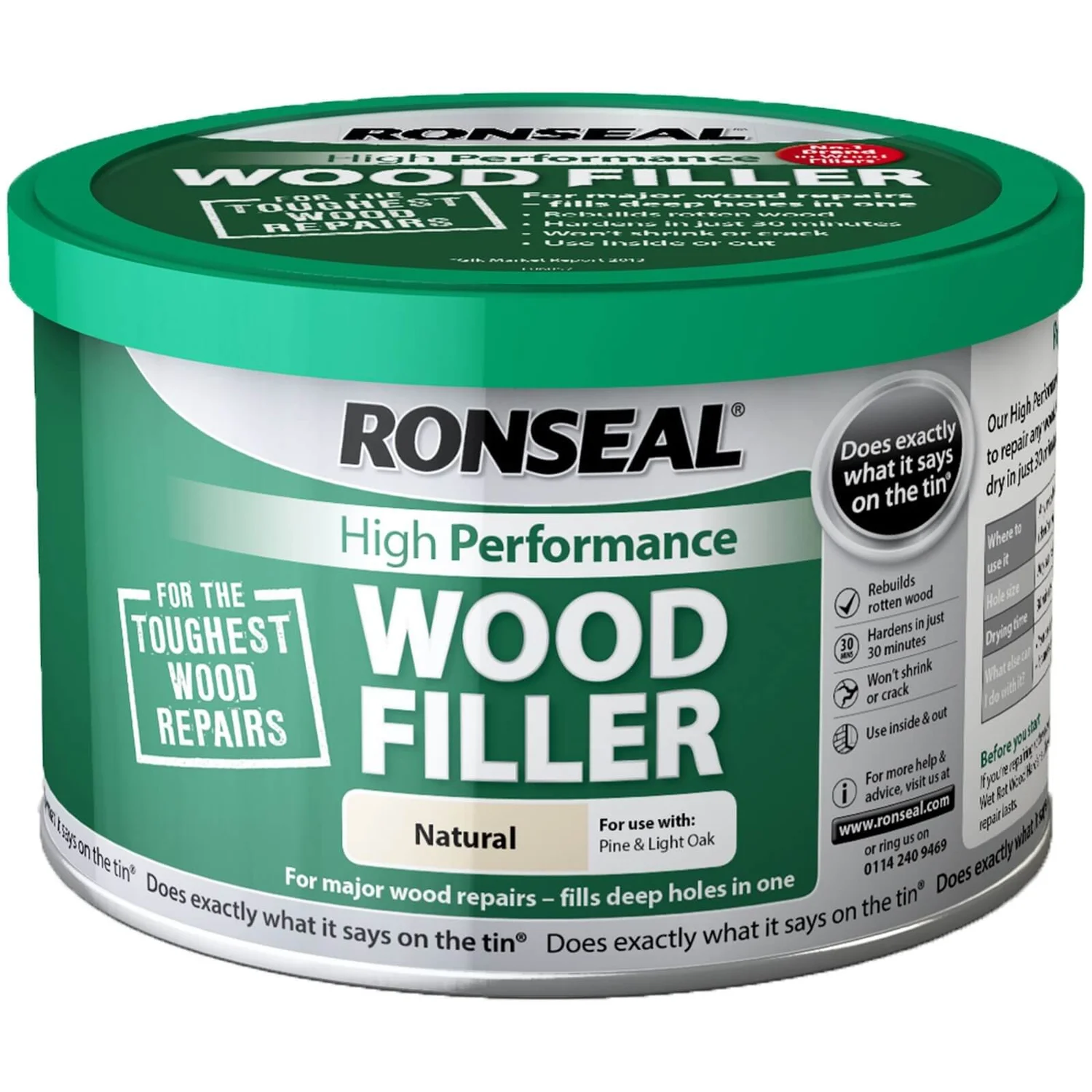 Ronseal High Performance Wood Filler - Natural - 250g Ronseal High Performance Wood Filler - Natural - 250g -Sandtex Shop 12808922 2314831589226810