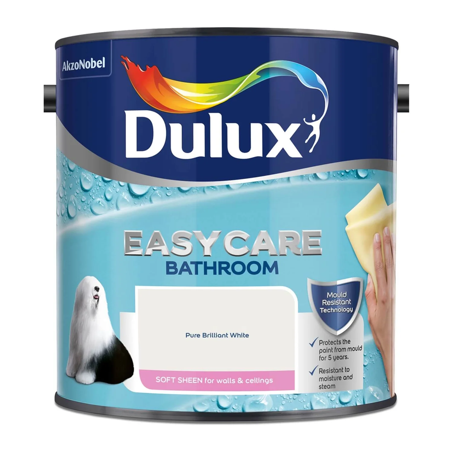 Dulux Easycare Bathroom Pure Brilliant White - Soft Sheen Paint - 2.5L Dulux Easycare Bathroom Pure Brilliant White - Soft Sheen Paint - 2.5L -Sandtex Shop 12809258 2034832985034035