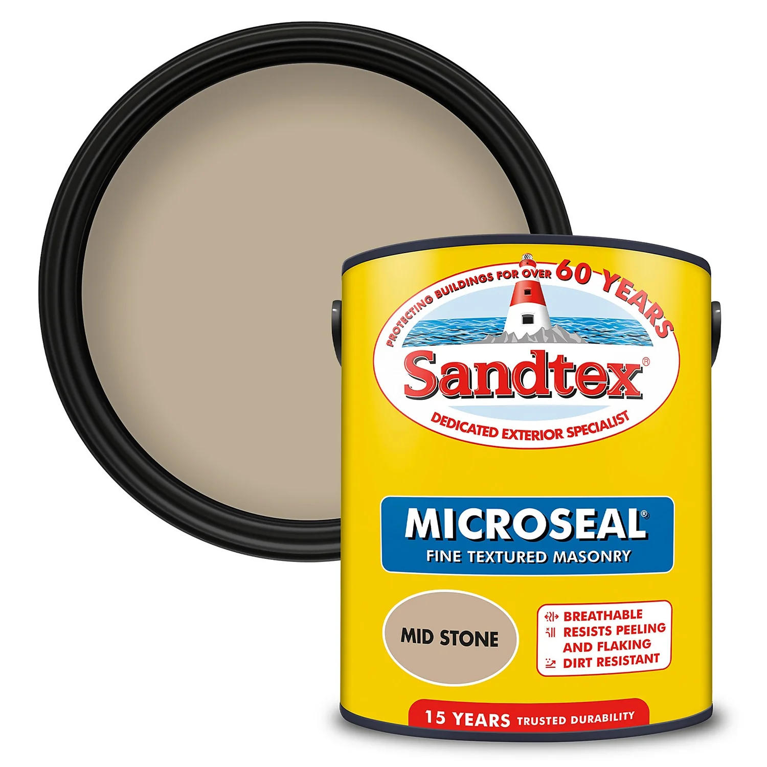 Sandtex® Textured Masonry Paint Mid Stone - 5L Sandtex® Textured Masonry Paint Mid Stone - 5L -Sandtex Shop 12809310 1224871505252303