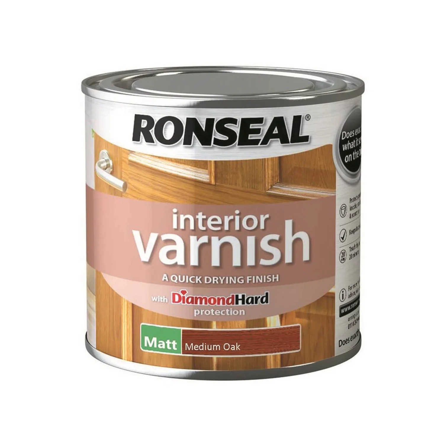 Ronseal Interior Varnish Matt Medium Oak - 250ml Ronseal Interior Varnish Matt Medium Oak - 250ml -Sandtex Shop 12811473 1414831947842169