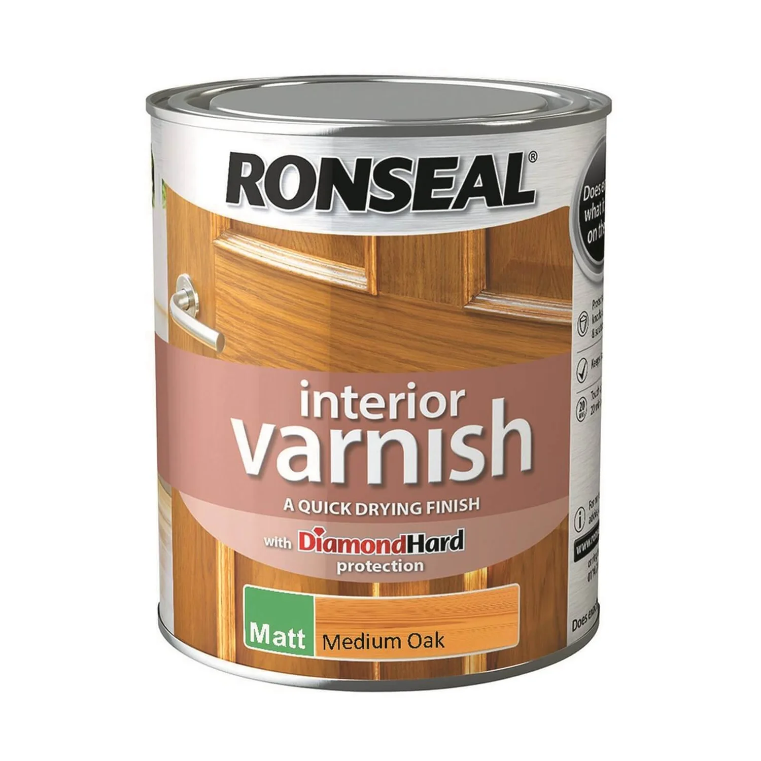 Ronseal Interior Varnish Matt Medium Oak - 750ml Ronseal Interior Varnish Matt Medium Oak - 750ml -Sandtex Shop 12811586 3184831943220762