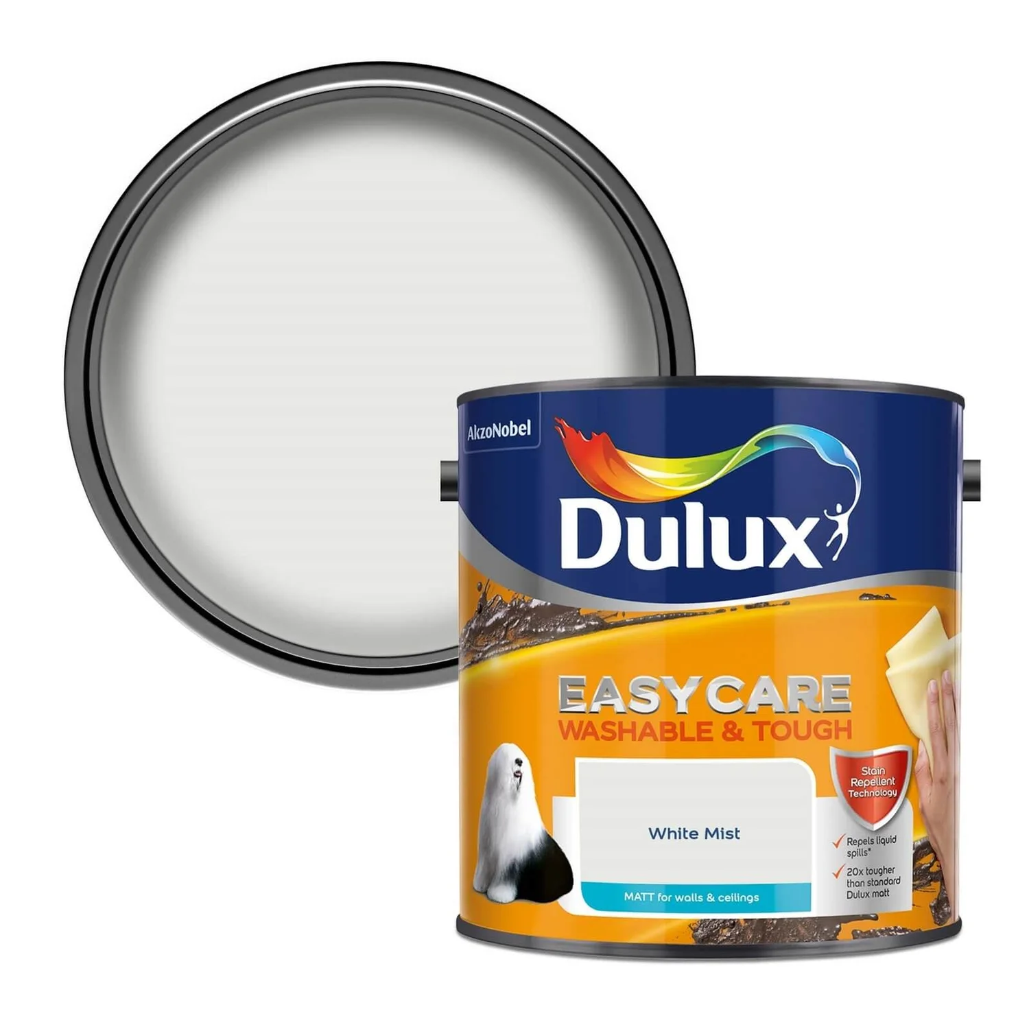 Dulux Easycare Washable & Tough Matt Paint White Mist - 2.5L Dulux Easycare Washable & Tough Matt Paint White Mist - 2.5L -Sandtex Shop 12815855 4144831952999145