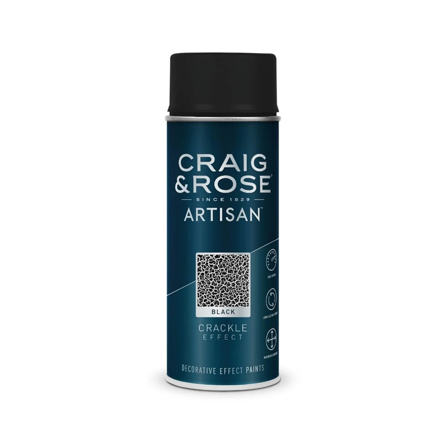 Craig & Rose Artisan Crackle Effect Spray Paint - Black - 400ml Craig & Rose Artisan Crackle Effect Spray Paint - Black - 400ml -Sandtex Shop 12817532 1884831907341587