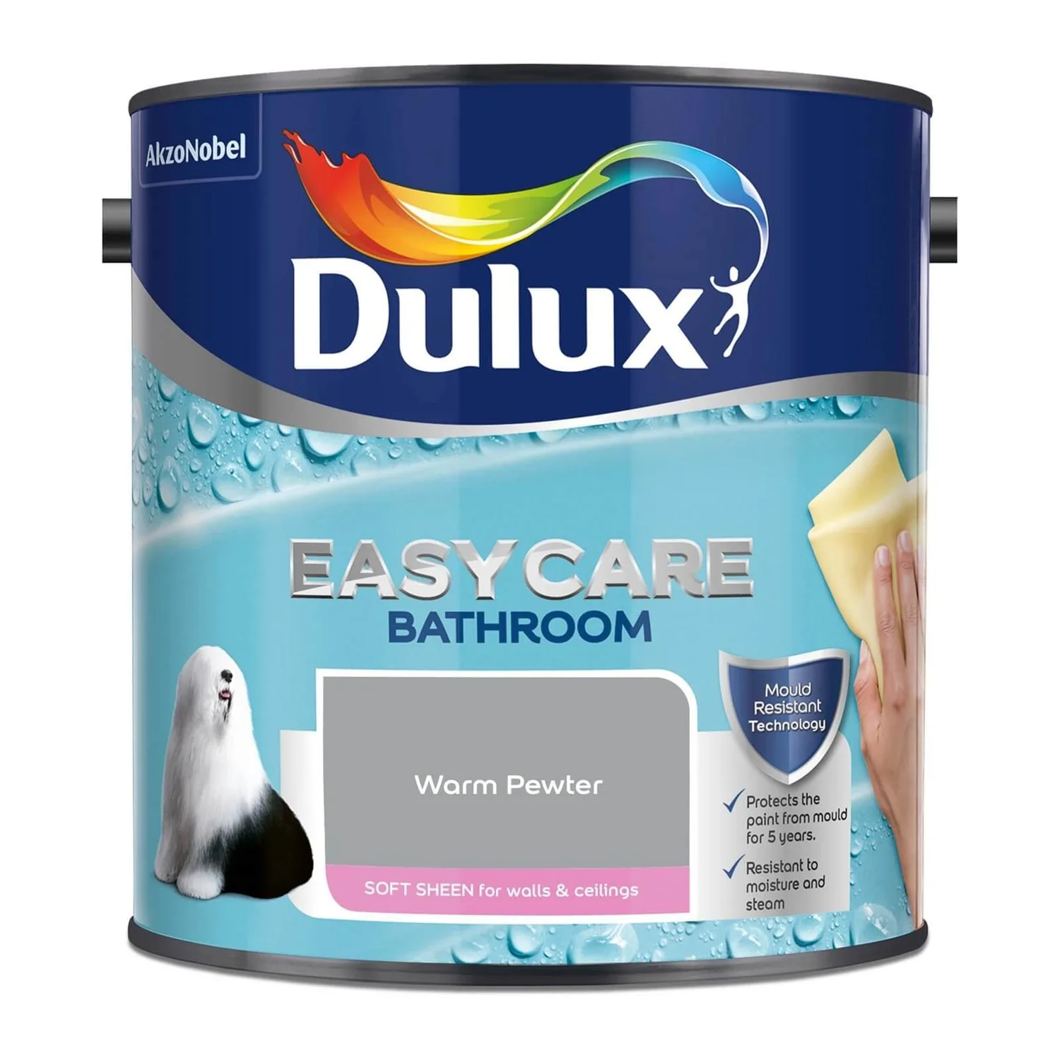 Dulux Easycare Bathroom Warm Pewter Soft Sheen Paint - 2.5L Dulux Easycare Bathroom Warm Pewter Soft Sheen Paint - 2.5L -Sandtex Shop 12819359 1224833220180026