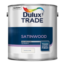 Dulux Trade Satinwood Paint Pure Brilliant White - 2.5L -Sandtex Shop 12819755 1234942283523834