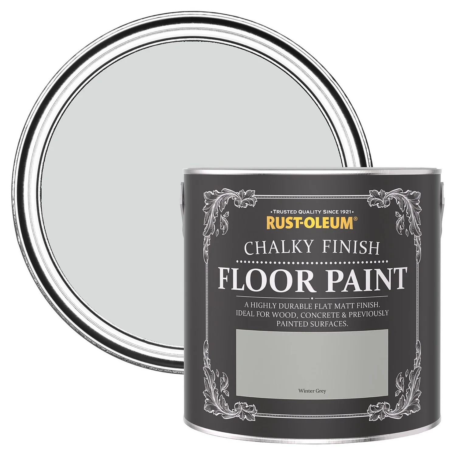 Rust-Oleum Chalky Floor Paint Winter Grey - 2.5L Rust-Oleum Chalky Floor Paint Winter Grey - 2.5L -Sandtex Shop 12819786 5524940725393248