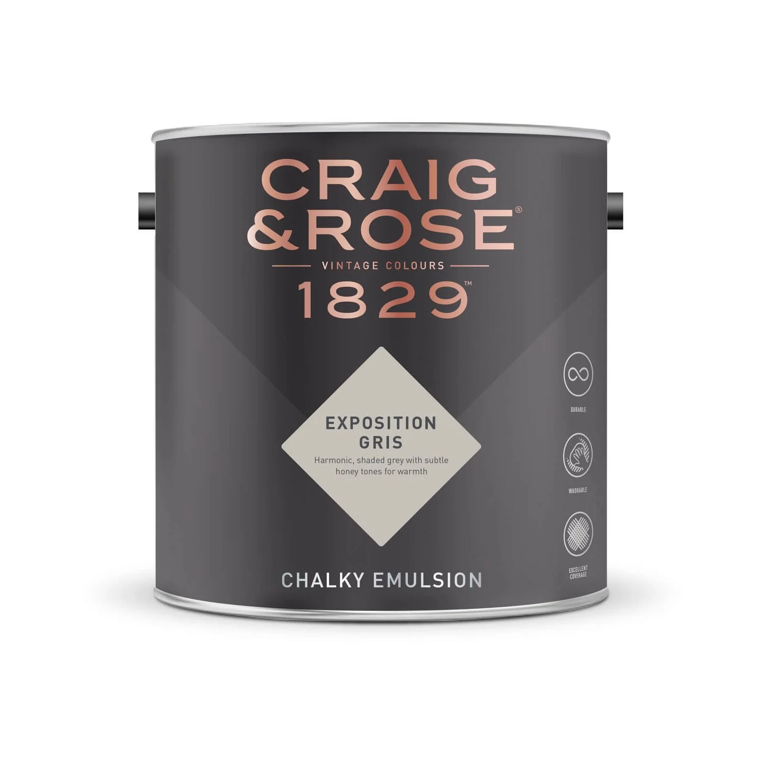 Craig & Rose 1829 Chalky Matt Emulsion Paint Exposition Gris - 2.5L Craig & Rose 1829 Chalky Matt Emulsion Paint Exposition Gris - 2.5L -Sandtex Shop 12820545 1474832989783107