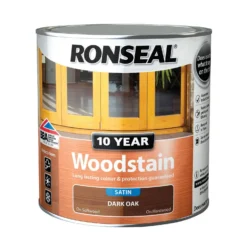 Ronseal 10 Year Woodstain Dark Oak Satin - 750ml -Sandtex Shop 12820819 1734831918081065