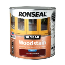 Ronseal 10 Year Woodstain Deep Mahogany Satin - 2.5L -Sandtex Shop 12820829 1234831917755760