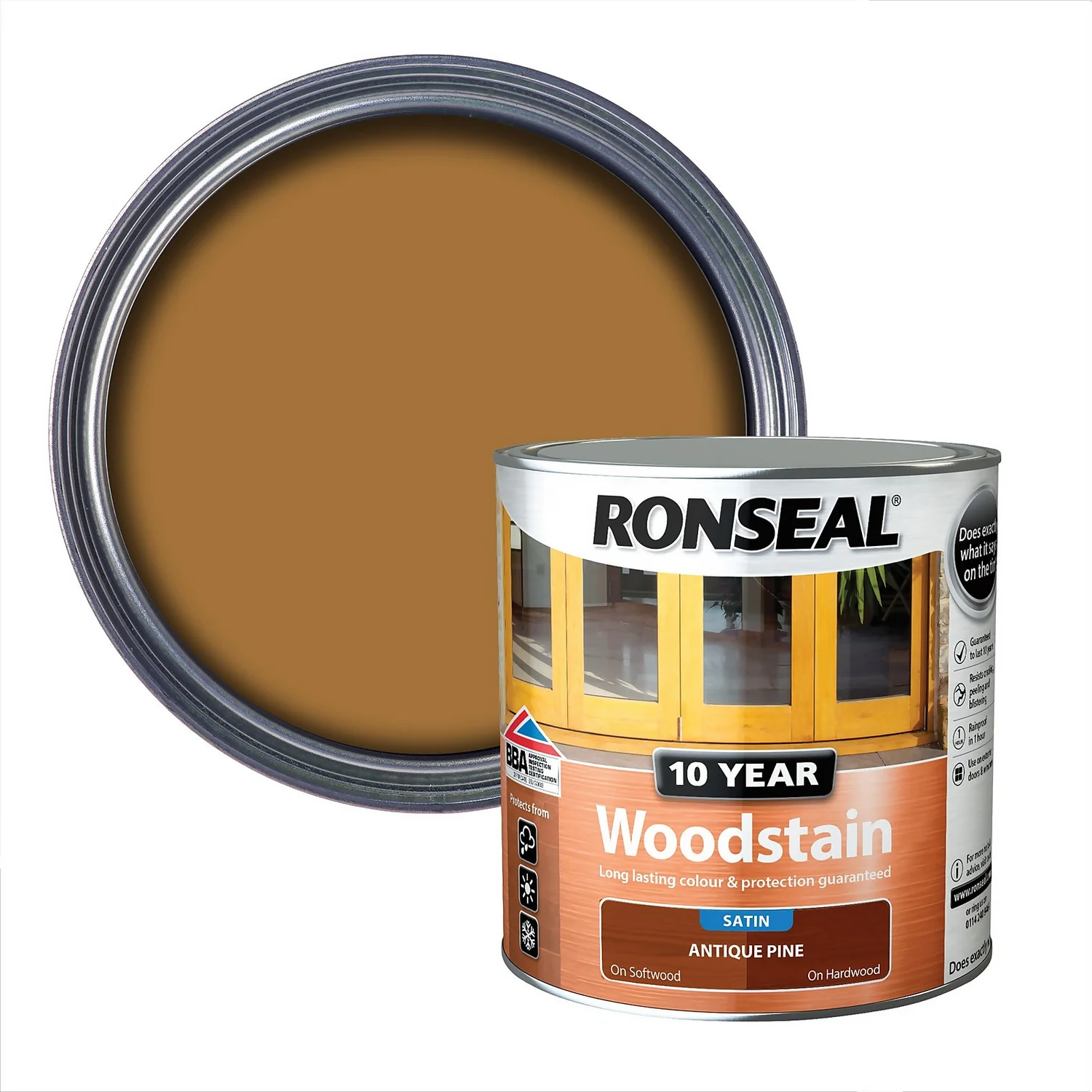 Ronseal 10 Year Woodstain Antique Pine Satin - 2.5L Ronseal 10 Year Woodstain Antique Pine Satin - 2.5L -Sandtex Shop 12820833 1064951654316313