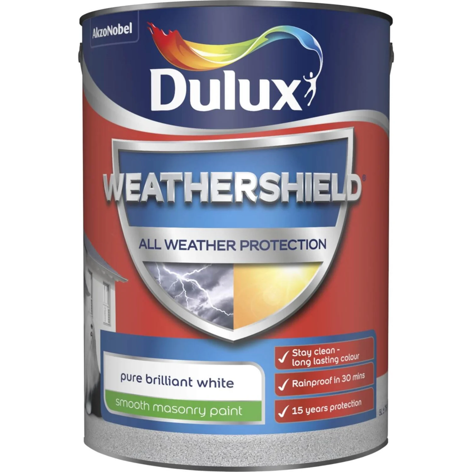 Dulux Weathershield All Weather Smooth Masonry Paint Pure Brilliant White - 5L Dulux Weathershield All Weather Smooth Masonry Paint Pure Brilliant White - 5L -Sandtex Shop 12822670 2054831917925137