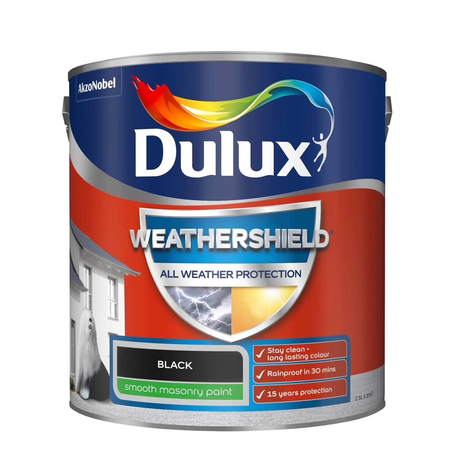 Dulux Weathershield All Weather Smooth Masonry Paint Black - 2.5L Dulux Weathershield All Weather Smooth Masonry Paint Black - 2.5L -Sandtex Shop 12822695 7054831947077541