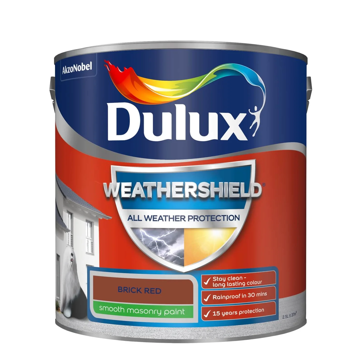 Dulux Weathershield All Weather Smooth Masonry Paint Brick Red - 2.5L Dulux Weathershield All Weather Smooth Masonry Paint Brick Red - 2.5L -Sandtex Shop 12822696 5874831917531117
