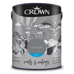 Crown Walls & Ceilings Matt Emulsion Paint City Break - 5L -Sandtex Shop 12823259 3054969533244596