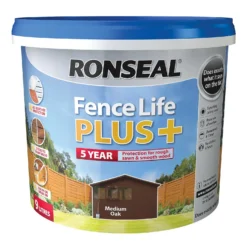 Ronseal Fence Life Plus Paint Medium Oak - 9L -Sandtex Shop 12826700 1294942086747549