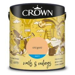 Crown Walls & Ceilings Matt Emulsion Paint Old Gold - 2.5L -Sandtex Shop 12829896 2304969528888662