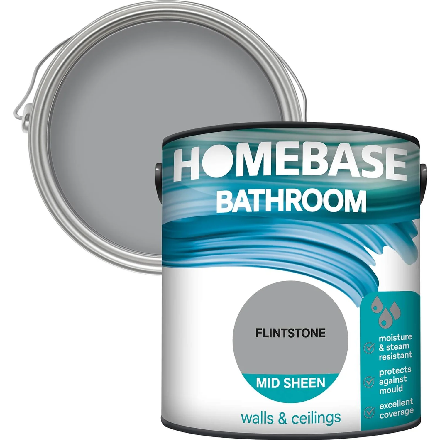 Homebase Bathroom Mid Sheen Paint - Fintstone 2.5L Homebase Bathroom Mid Sheen Paint - Fintstone 2.5L -Sandtex Shop 12832521 1444831959114408
