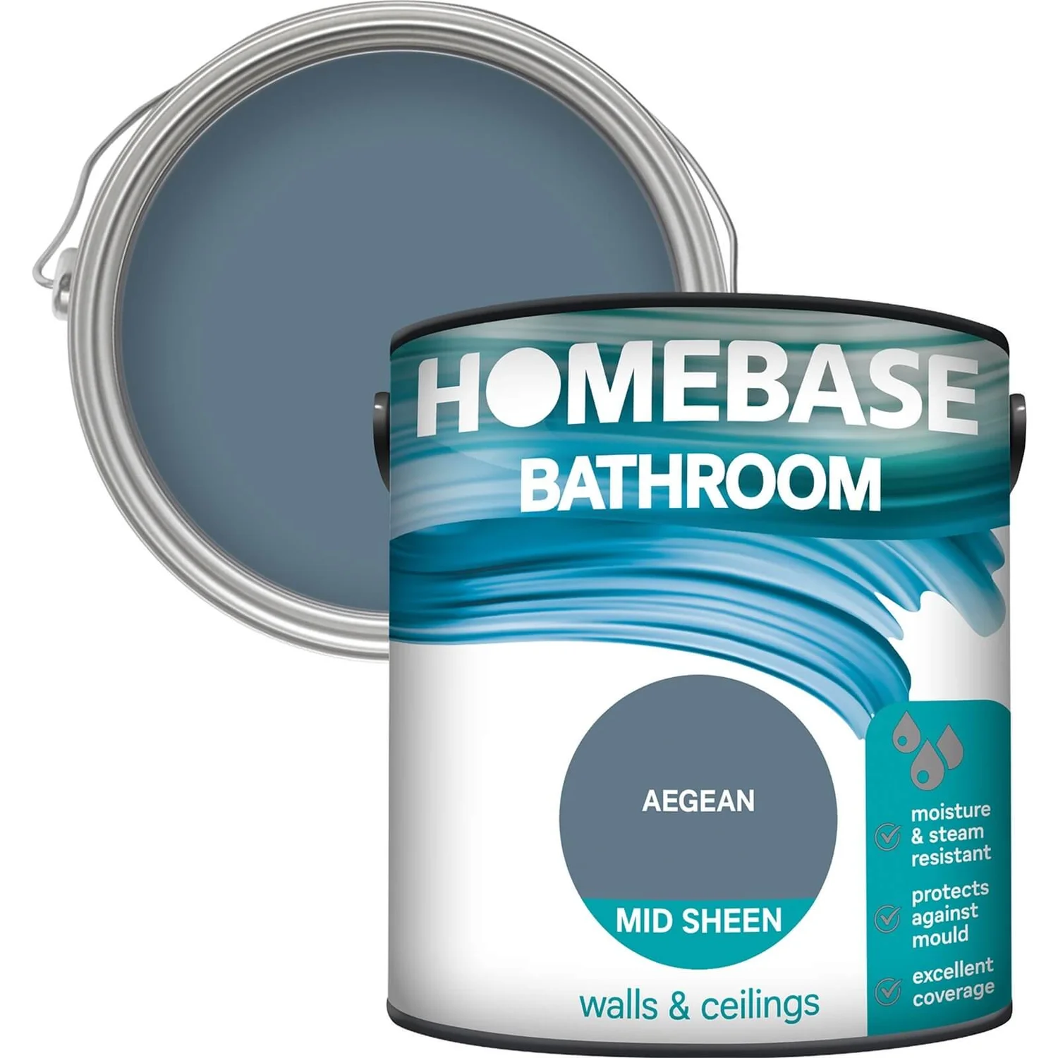 Homebase Bathroom Mid Sheen Paint - Aegean 2.5L Homebase Bathroom Mid Sheen Paint - Aegean 2.5L -Sandtex Shop 12832533 1334831964561943