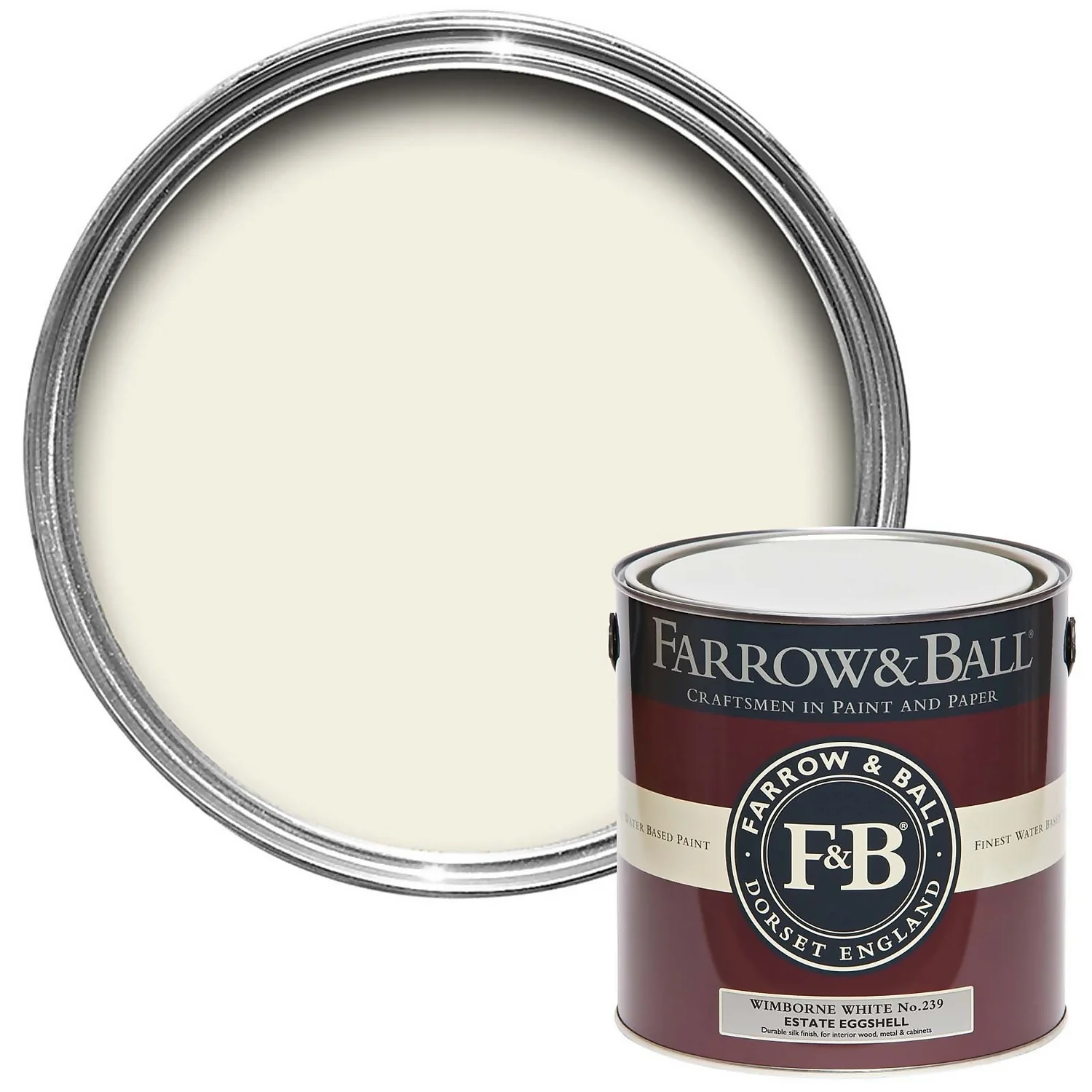 Farrow & Ball Estate Eggshell Paint Wimborne White - 2.5L Farrow & Ball Estate Eggshell Paint Wimborne White - 2.5L -Sandtex Shop 12832669 4114952917406565