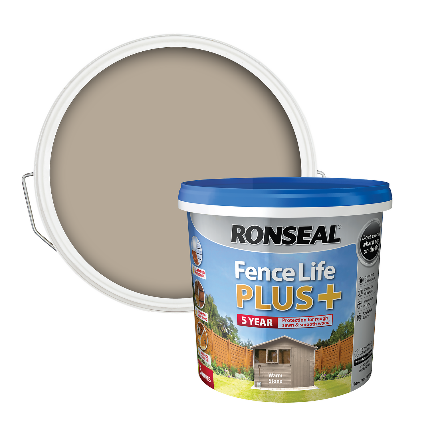 Ronseal Fence Life Plus - Warm Stone - 5L Ronseal Fence Life Plus - Warm Stone - 5L -Sandtex Shop 12833719 9354942086848247