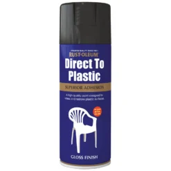 Rust-Oleum Direct To Plastic Spray Paint - Black - 400ml