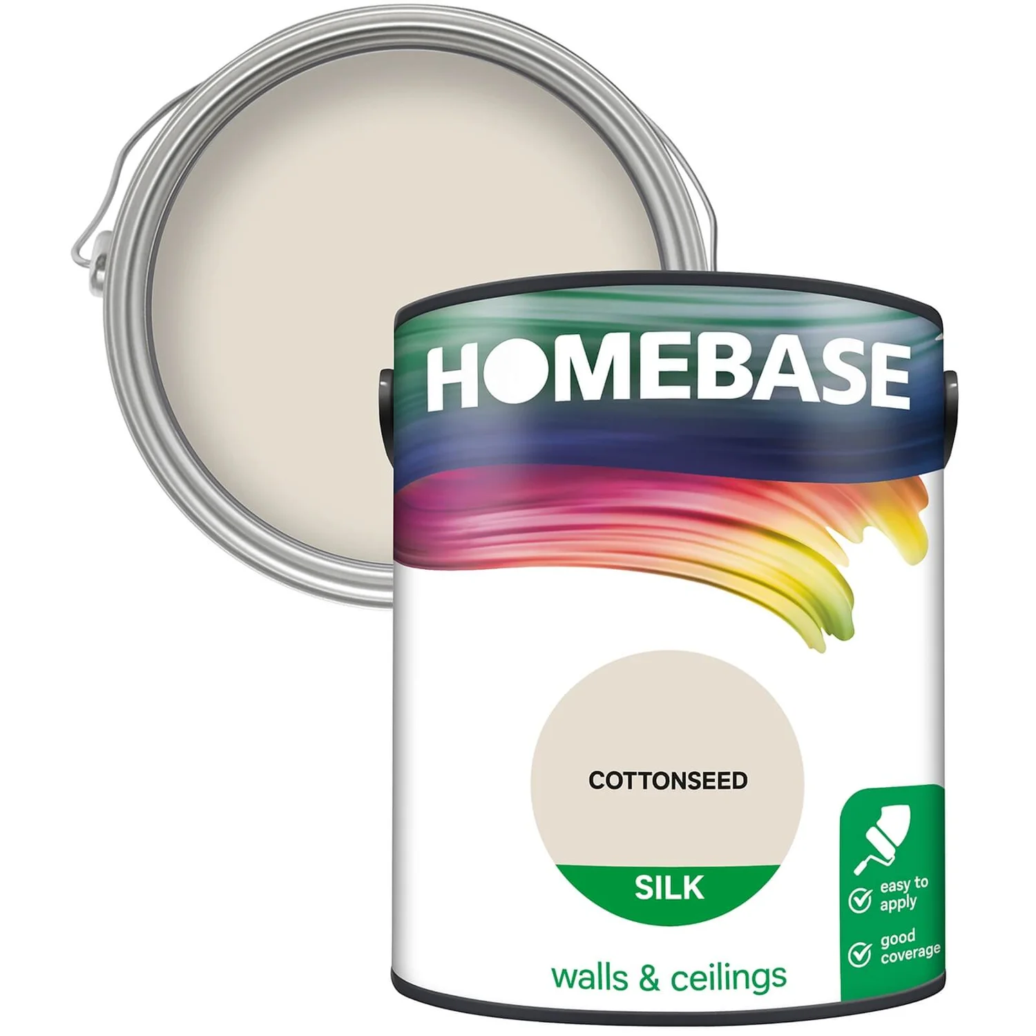 Homebase Silk Emulsion Paint Cottonseed - 5L Homebase Silk Emulsion Paint Cottonseed - 5L -Sandtex Shop 12836930 1314831949235693