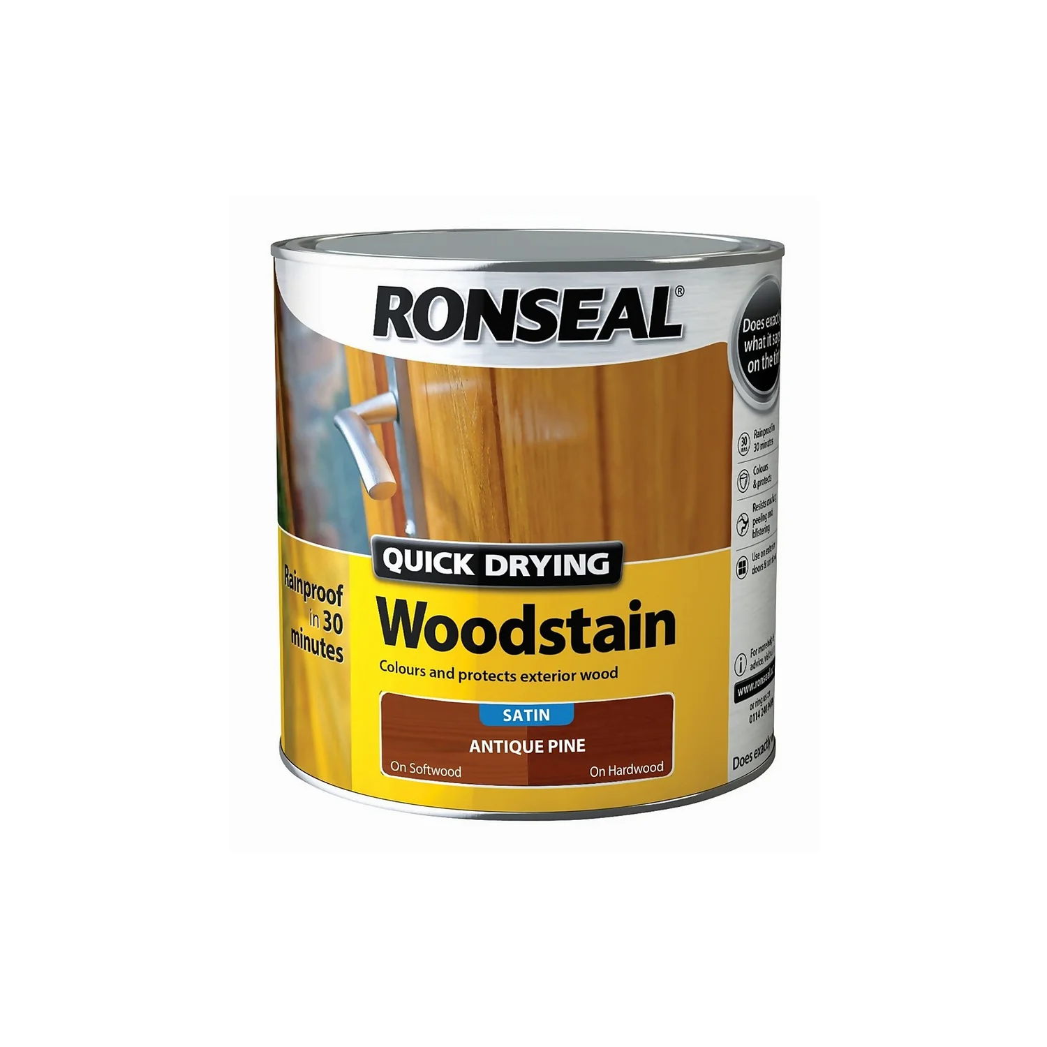 Ronseal Quick Drying Woodstain Antique Pine Satin - 2.5L Ronseal Quick Drying Woodstain Antique Pine Satin - 2.5L -Sandtex Shop 12837750 1244949525098014
