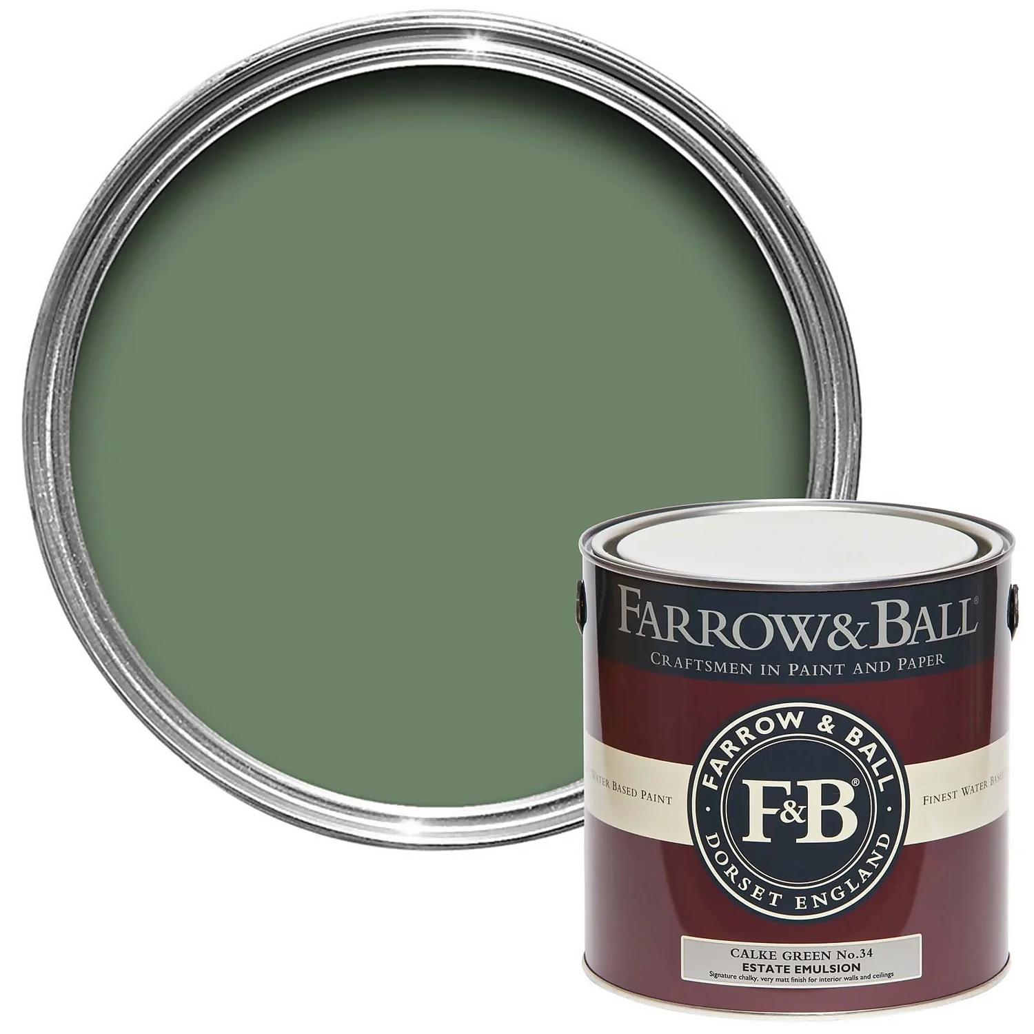 Farrow & Ball Estate Matt Emulsion Paint Calke Green - 2.5L Farrow & Ball Estate Matt Emulsion Paint Calke Green - 2.5L -Sandtex Shop 12839296 6114952919731646