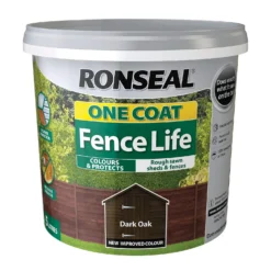 Ronseal One Coat Fence Life Paint Dark Oak - 5L -Sandtex Shop 12841320 1204942087272336