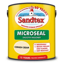 Sandtex® Ultra Smooth Masonry Paint Cornish Cream - 2.5L -Sandtex Shop 12841413 1084872084481542