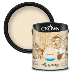 Crown Walls & Ceilings Matt Emulsion Paint Magnolia - 5L