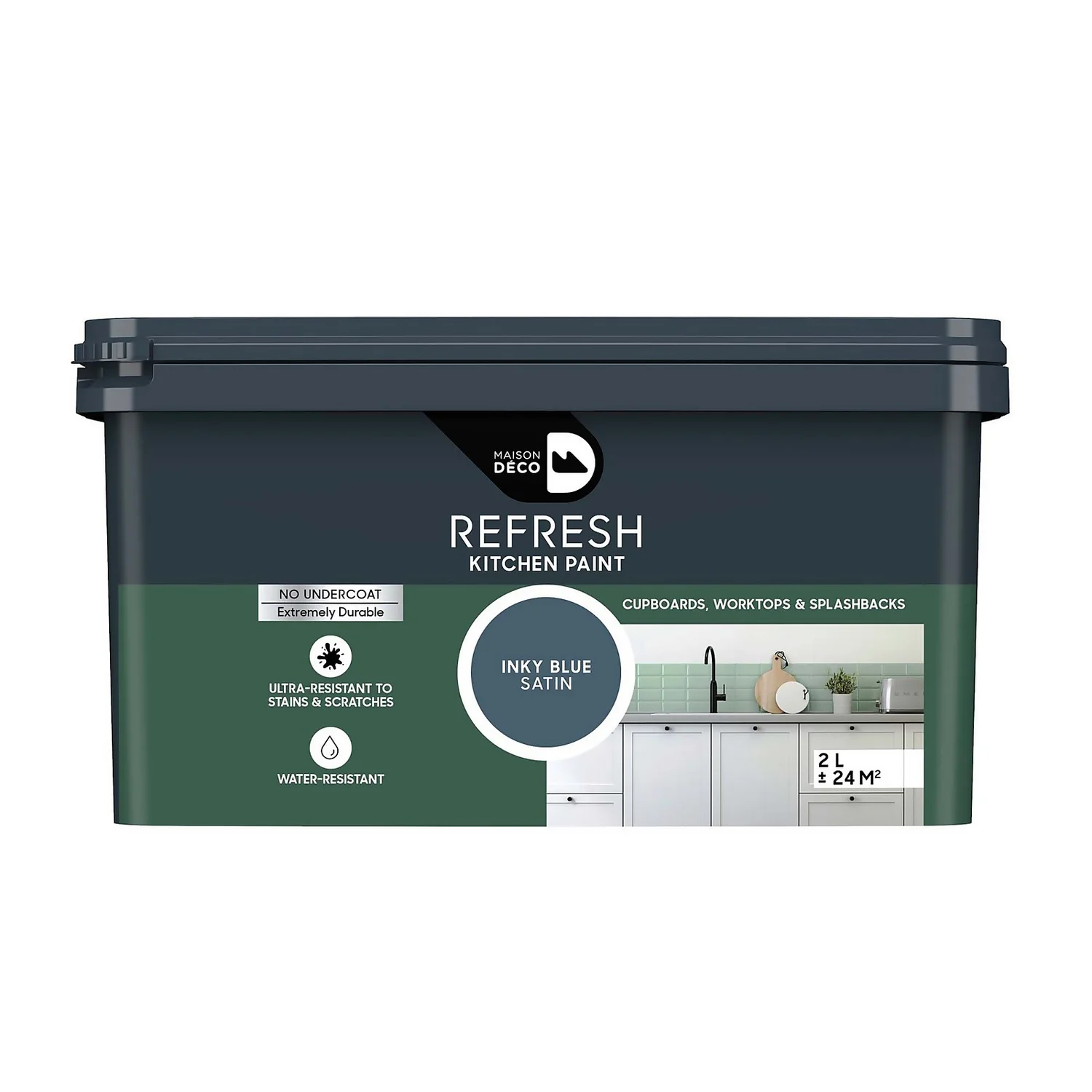 Maison Deco Refresh Kitchen Cupboards, Worktops & Splashbacks Paint Inky Blue - 2L Maison Deco Refresh Kitchen Cupboards, Worktops & Splashbacks Paint Inky Blue - 2L -Sandtex Shop 12878357 1154866391630974