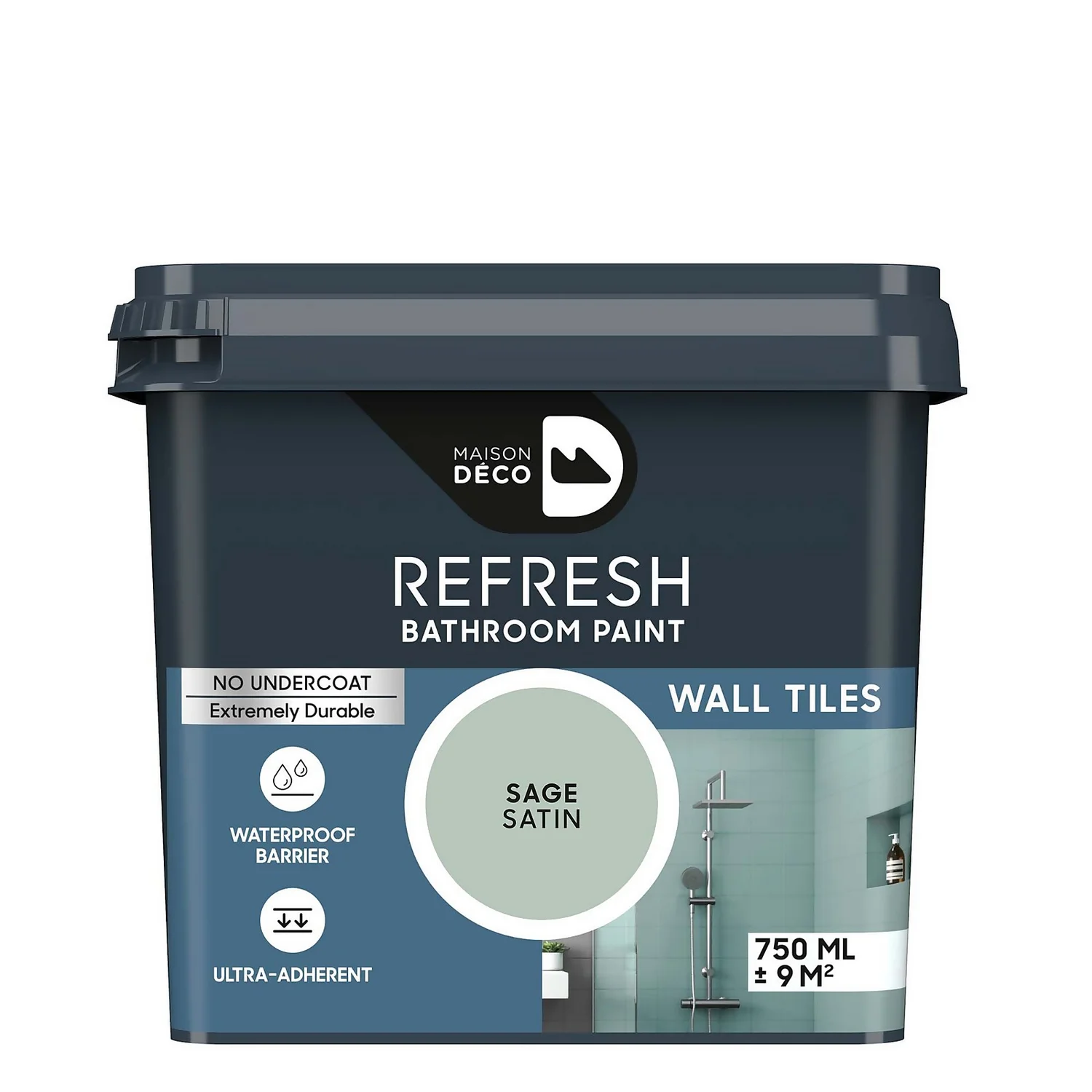 Maison Deco Refresh Bathroom Wall Tile Paint Sage - 750ml Maison Deco Refresh Bathroom Wall Tile Paint Sage - 750ml -Sandtex Shop 12878392 1674866363594669
