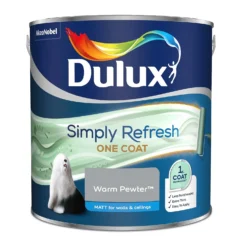 Dulux Simply Refresh One Coat Matt Emulsion Paint Warm Pewter - 2.5L -Sandtex Shop 12881527 6564843841583987