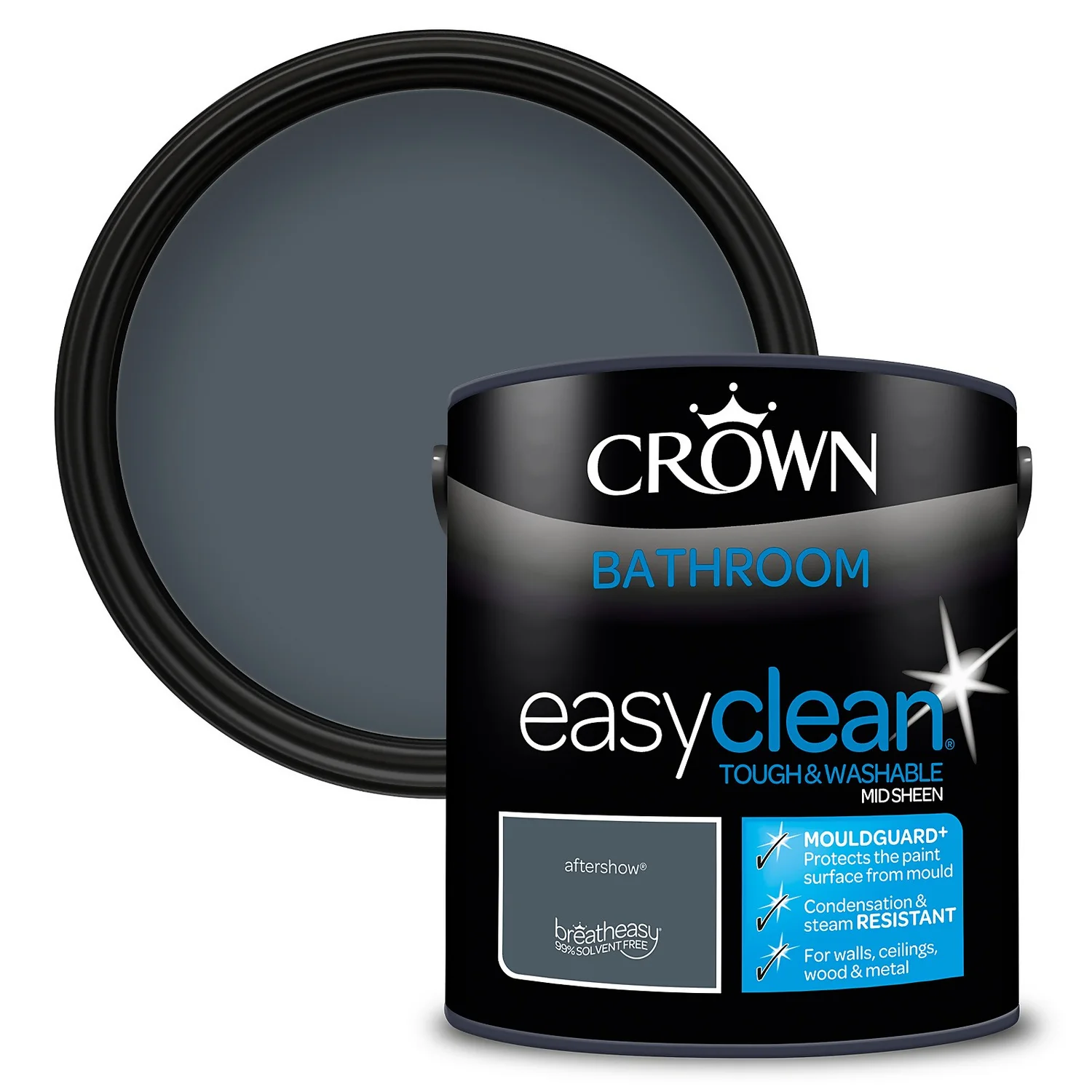 Crown Easyclean® Mouldguard+ Bathroom Mid Sheen Washable Multi Surface Paint Aftershow® - 2.5 L Crown Easyclean® Mouldguard+ Bathroom Mid Sheen Washable Multi Surface Paint Aftershow® - 2.5 L -Sandtex Shop 12886751 1714847489729805
