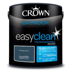 Crown Easyclean® Mouldguard+ Bathroom Mid Sheen Washable Multi Surface Paint Midnight Navy® - 2.5L -Sandtex Shop 12886764 2094853415810933