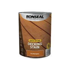 Ronseal Quick Drying Decking Stain Rich Mahogany - 5L -Sandtex Shop 12893346 7644949798849643