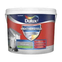 Dulux Weathershield Smooth Masonry Paint Concrete Grey - 10L