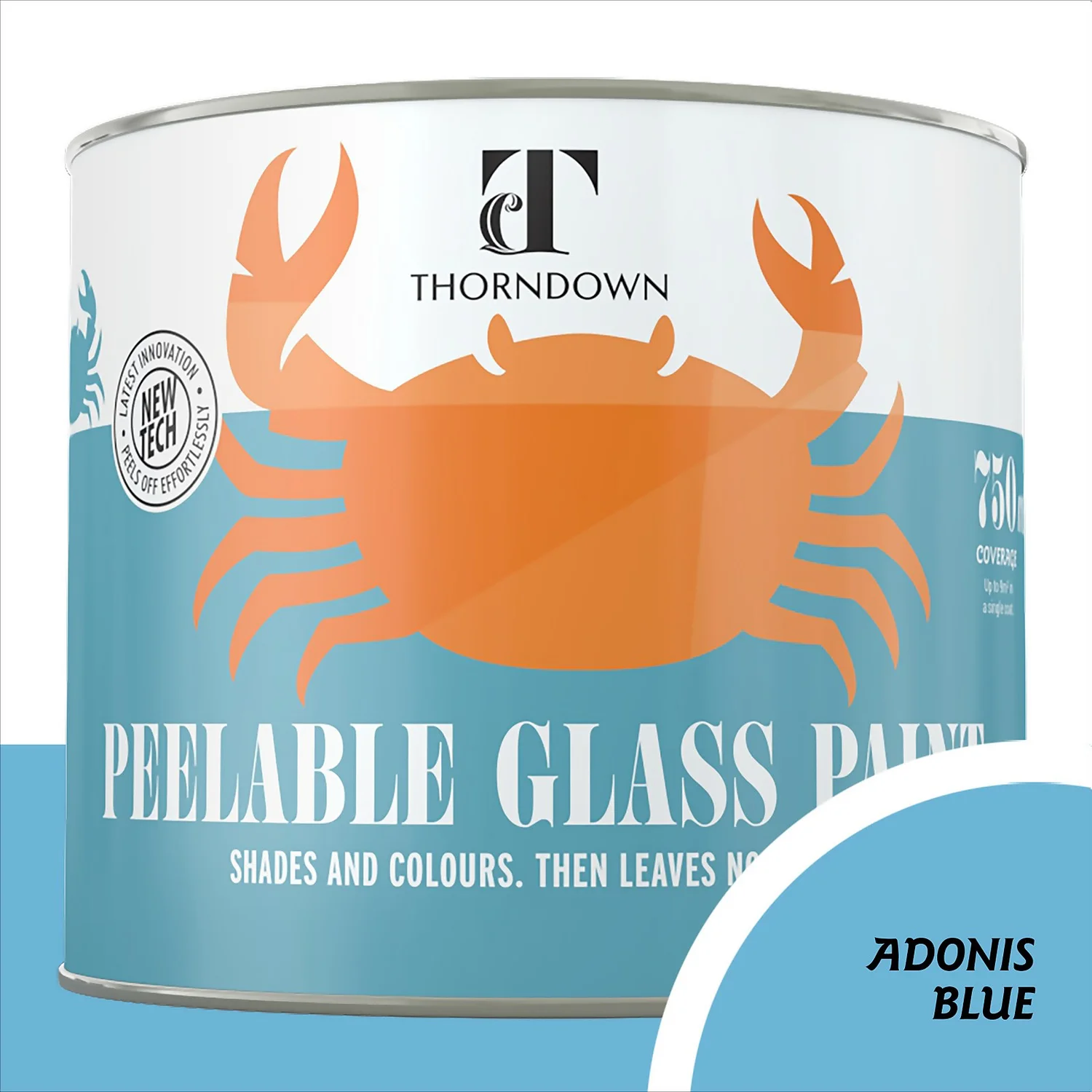 Thorndown Adonis Blue Peelable Glass Paint 750ml Thorndown Adonis Blue Peelable Glass Paint 750ml -Sandtex Shop 13301815 9064920550610337