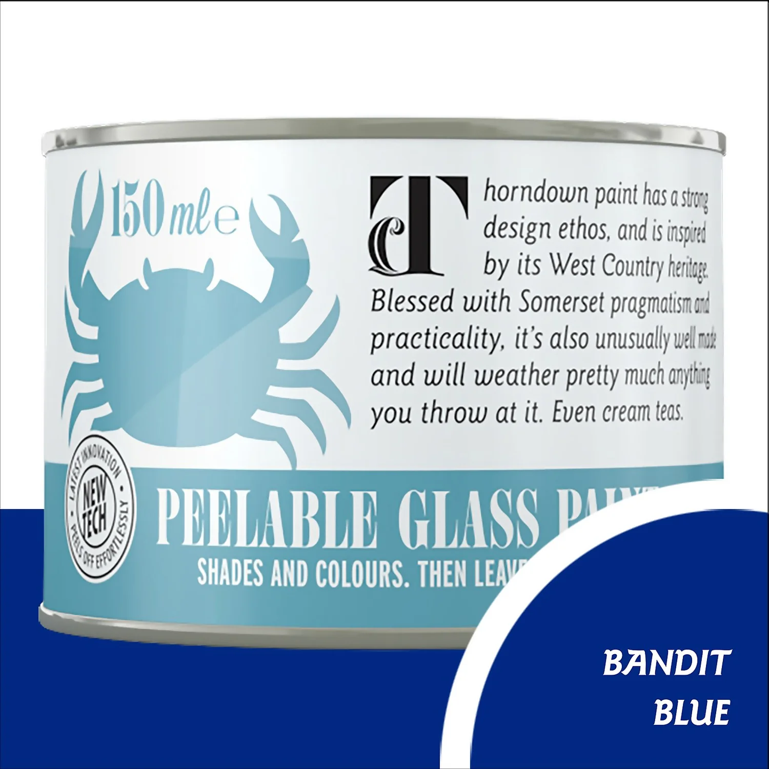 Thorndown Bandit Blue Peelable Glass Paint 150ml Thorndown Bandit Blue Peelable Glass Paint 150ml -Sandtex Shop 13301820 9304920564563043