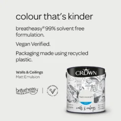 Crown Matt Emulsion Paint Fresh Coconut - 2.5L -Sandtex Shop 13807014 2134963789147956