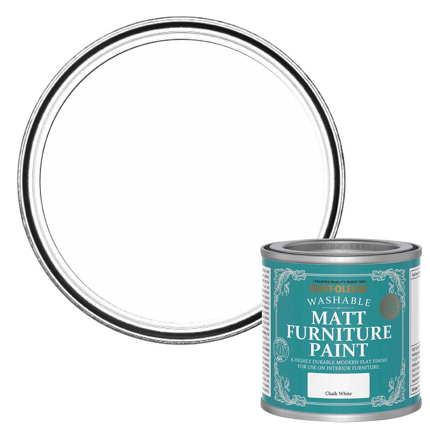 Rust-Oleum Matt Furniture Paint Chalk White - 125ml Rust-Oleum Matt Furniture Paint Chalk White - 125ml -Sandtex Shop 14606478 9875053510267260