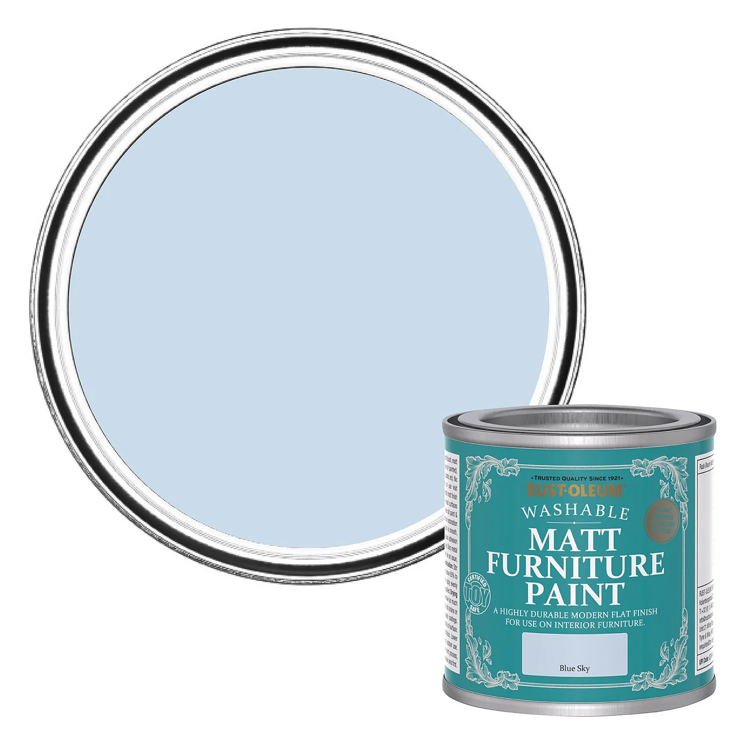 Rust-Oleum Matt Furniture Paint Blue Sky - 125ml Rust-Oleum Matt Furniture Paint Blue Sky - 125ml -Sandtex Shop 14606501 1085053510308216